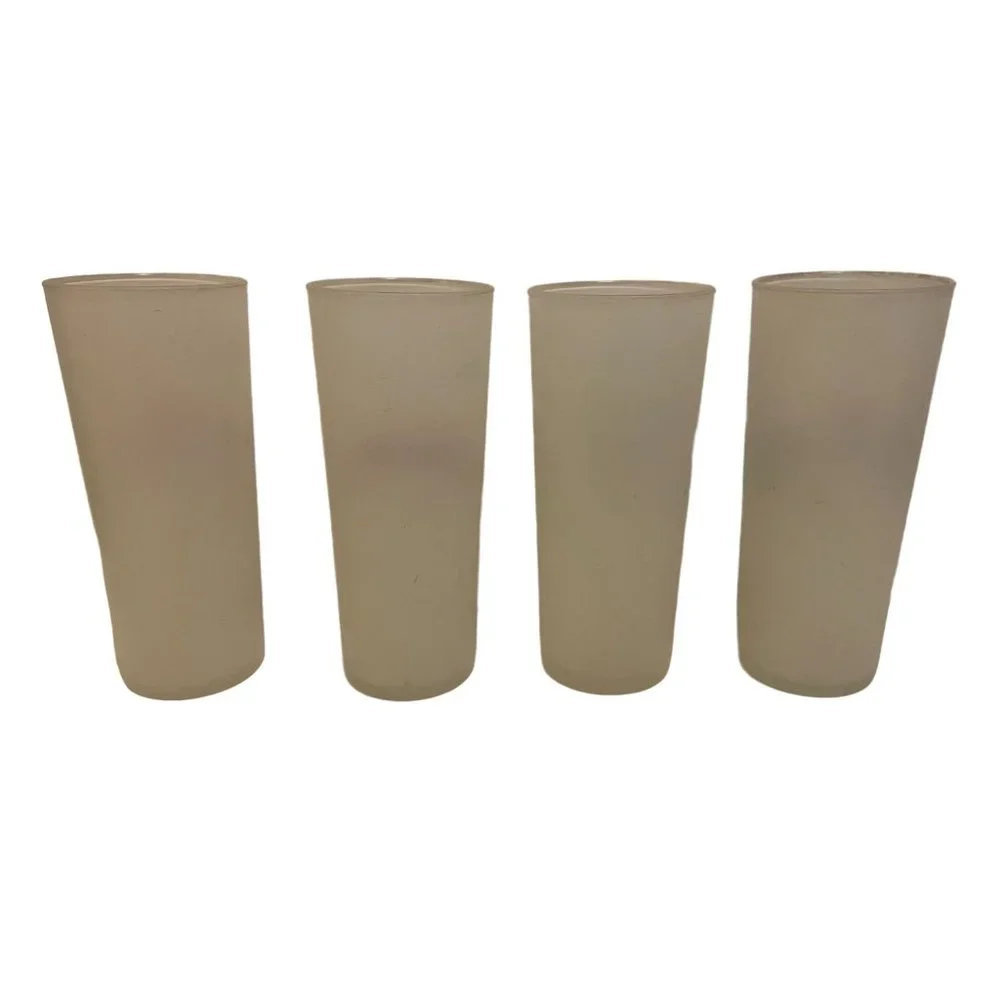 Vintage Tumblers Anchor Hocking "Antique Autos" Frosted Ice Tea Glass Set Of 4 - Picture 2 of 8